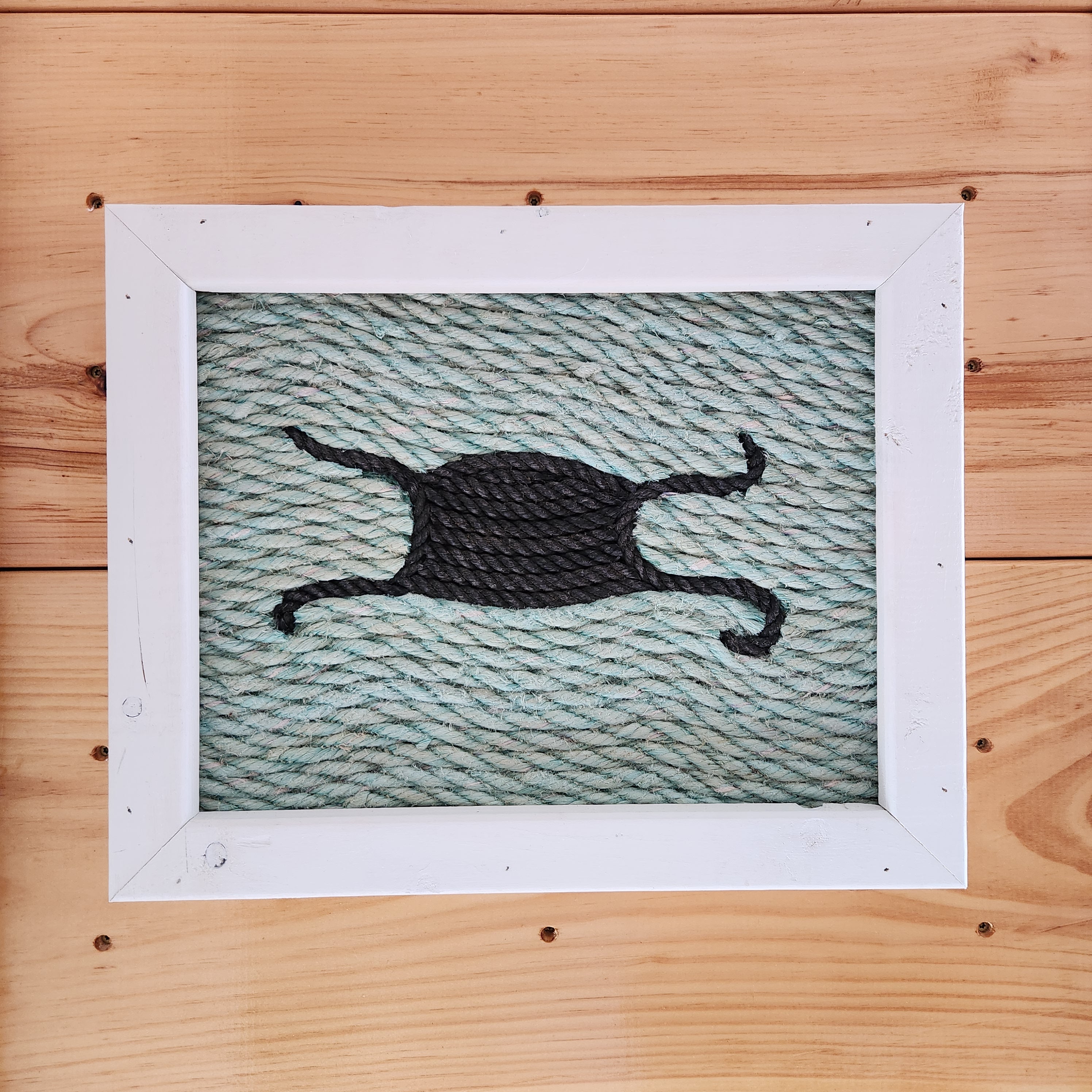 8x12in Framed Recycled Fishing Rope